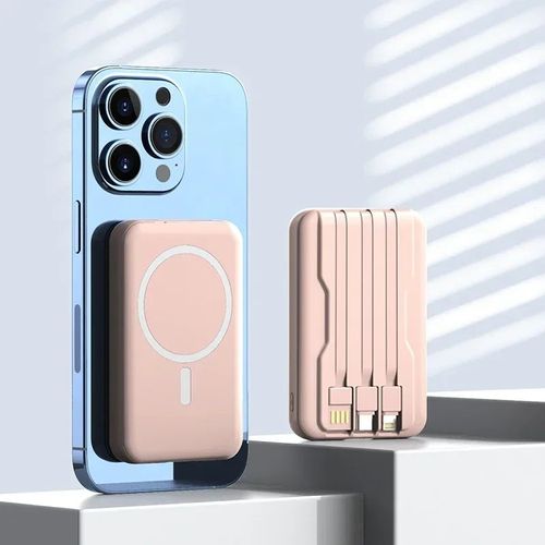 (10000mah¿Pink) Magsafe ¿ Batterie Externe Magnétique Sans Fil, 20000mah, Batterie Auxiliaire Externe Portable Pd20w, Chargeur Rapide Pour Iphone 14 13 Xiaomi