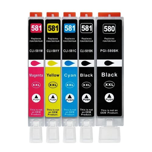 (5pcs-1SET) Cartouche d'encre PGI-580 XL CLI-581 pour imprimante 580 581 XXL, Compatible PIXMA TS705 TR7550 TR8550 TS6150 TS8150 9150 TS9155