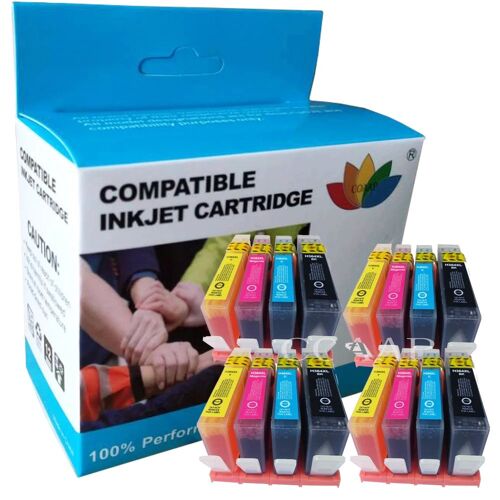 (16PK - 4BK 4C 4M 4Y) COAI-Everyday-Cartouche d'encre 364 364XL, pour imprimante avec puce, pour Photosmart C5380 C5390 D5460 D5470 5524 7520 7510 5510 5520