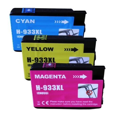 (3PK--C M Y) 1 jeu de cartouches d'encre compatibles pour imprimante 932 933 XL pour 932 Officejet 6100 6600 6700 7110 7510 7512 7610 7612 (avec puce)