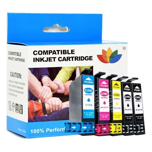 (5PK - 2BK 1C 1M 1Y) Cartouche d'encre Compatible T2991 - T2994 29XL pour imprimante XP 235 245 332 335 432 435 247 442 345 (Europe)