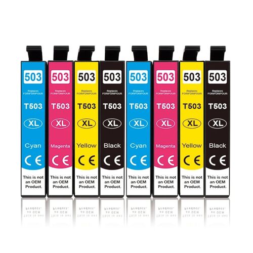 (8PCS-2set) Cartouche d'encre 503XL Compatible pour imprimante T 503 T503 XL T503XL, XP 5200 5205 WF 2960DWF WF-2965DWF WorkForce