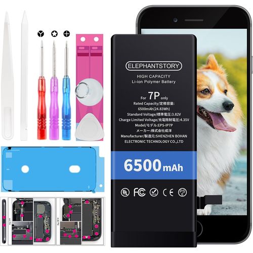 Batterie Pour Iphone 7 Plus,6500 Mah Remplacement Interne Haute Capacité Batterie Pour A1661 A1784 A1785 Avec Guide Et Tous Les Outils De Réparation