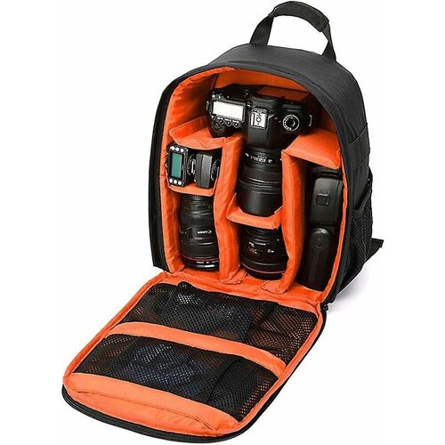 Sac pour appareil photo, mini sac à dos pour appareil photo avec protection contre les chocs, étanche, bande réglable, étui pour reflex, reflex numérique, appareil photo sans miroir et autres accessoires (Ora