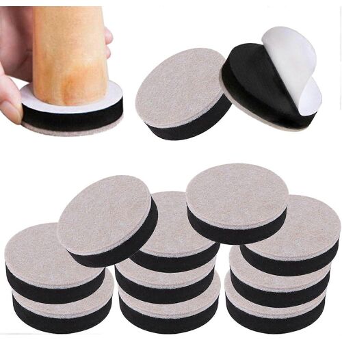 Lot de 12 rehausseurs de meubles autocollants ronds, rehausseurs de pieds de table, rehausseurs de pieds de lit et autocollants pour meubles.