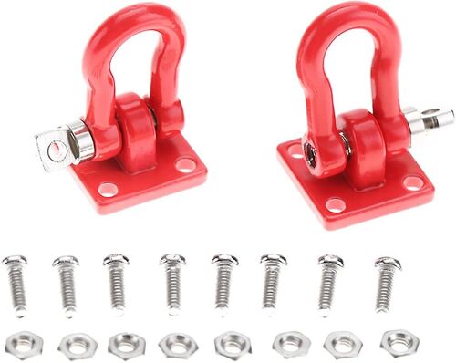 Lot de 2 boucles de remorque pour voiture télécommandée, accessoire de verrouillage de secours pour voiture d'escalade sur chenilles télécommandée (rouge)