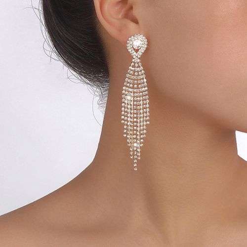 Boucles D'oreilles À Pampilles Et Strass Pour Femmes, Chaîne À Franges, Lustre En Cristal, Boucles D'oreilles Pendantes, Boucles D'oreilles Tendance