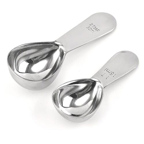 Cuillère doseuse à café en acier inoxydable, lavable au lave-vaisselle, cuillères doseuses en acier inoxydable, 2 pièces, convient pour le café, le lait en poudre, la poudre de fruits