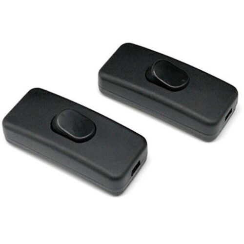 Lot de 2 interrupteurs à bascule bipolaires 6 A 250 V, variateur/interrupteur pour lampe, noir