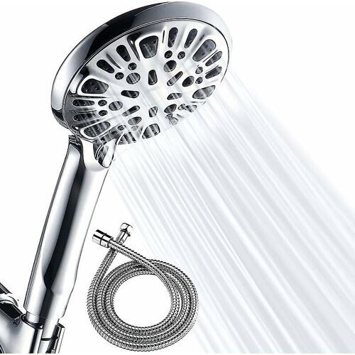 Douchette à main 9 jets - Pommeau de douche haute pression avec flexible - Kit de pommeau de douche à haut débit, flexible en acier inoxydable de 59 pouces inclus