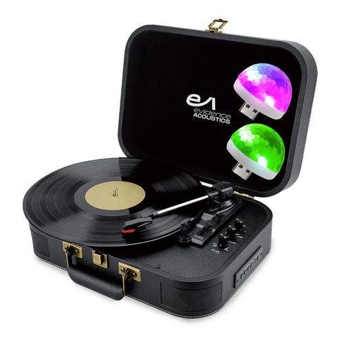 Tourne-disque Vinyle Evidence Acoustics - Haut-parleurs 20 watts PMPO - 33 45 78 tours - Bluetooth, USB, 2 Mini Lumières LED