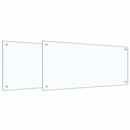 vidaXL Protection de cuisine 2 pcs Transparent 90 x 40 cm verre trempé
