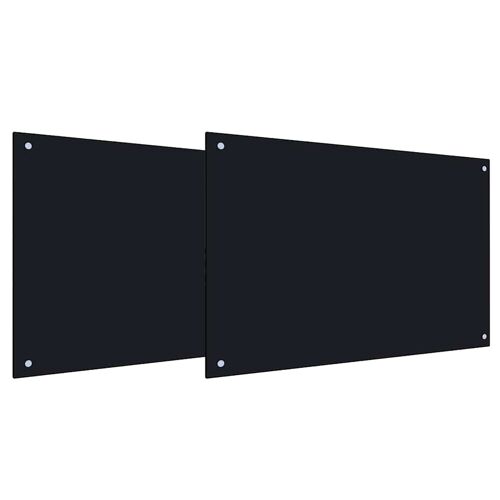 vidaXL Crédences de Cuisine 2 pcs Noir 90 x 50 cm Verre trempé