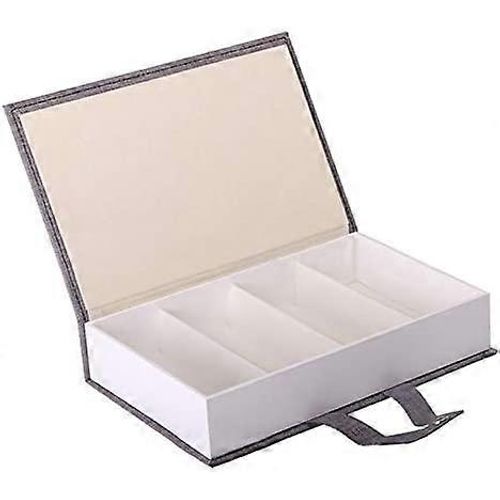 Présentoir Lunettes Soleil Toile - Style Livre 4 Compartiments - Gris