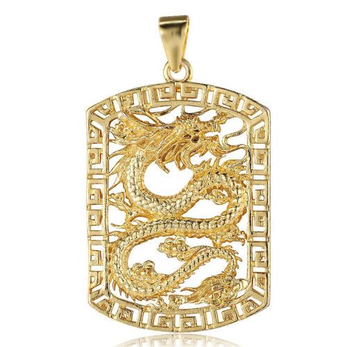 Collier Pendentif Or Homme - Alliage Forme Allongée - Sans Chaîne
