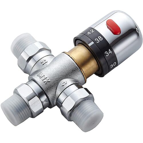 Vanue Mélangeuse en Laiton Trempé - Thermostatique - Sans Plomb - Raccord Mâle G1/2