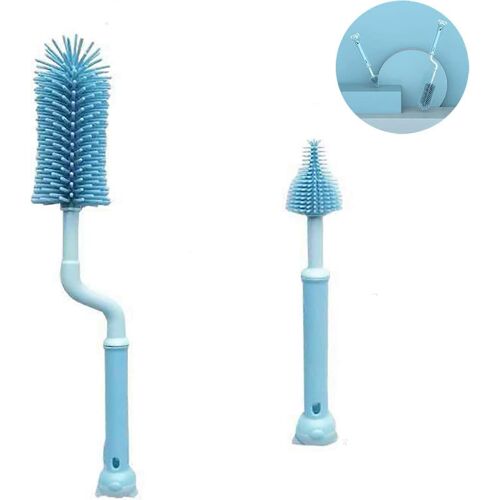 Brosse De Nettoyage Pour Biberons - En Silicone - Poignée Rotative 360° - Hygiène
