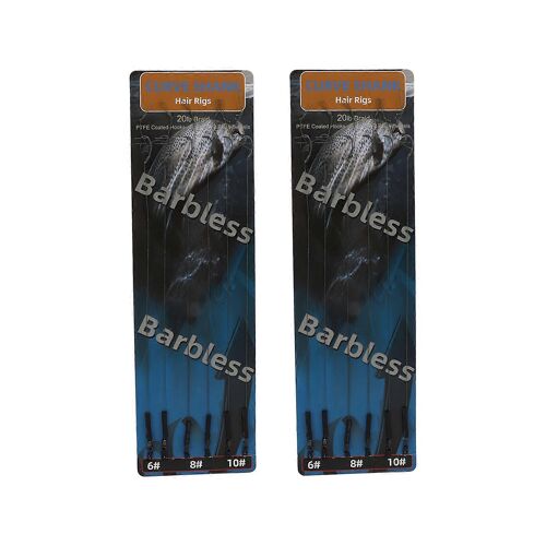 Kit de 2 Bas de Ligne pour Carpe - Revêtement PTFE - pour Bouillettes - Eau Douce et Salée - sans Ardillon