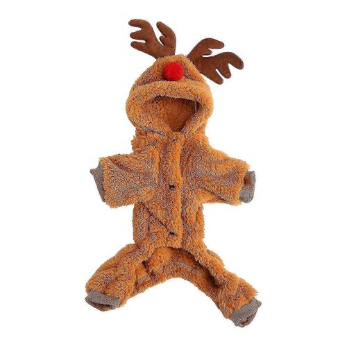 Sweat À Capuche Renne Pour Chien - Pyjama D'hiver Doux Et Chaud - Cosplay De Noël - Taille Xxl