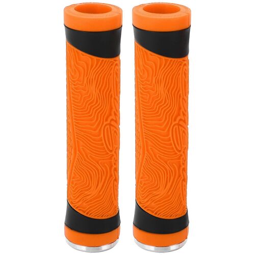 Poignées De Vélo Vtt En Silicone - Pour Guidon Plat - Embouts De Guidon - Orange