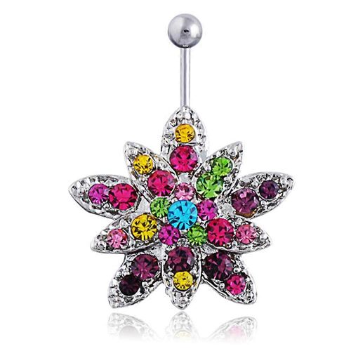 Nombril Alliage Coloré Femme - Bijou Corps Lotus Q00329 - Décoration