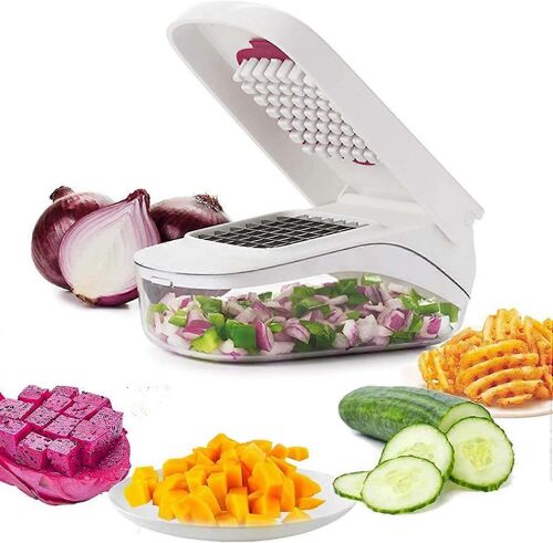 Coupe-Légumes Multifonction Blanc - Hachoir Et Découpe Dés - Pour Fruits Et Légumes