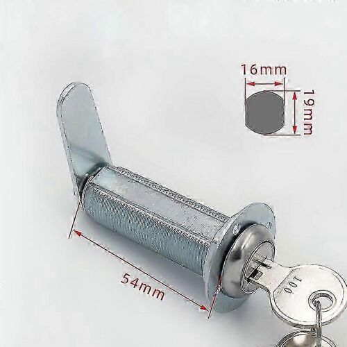 Serrure à came 54mm longue - Résistante intempéries - Avec clé sécurité