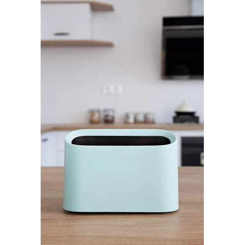 Mini poubelle bureau plastique - Pour comptoir et voiture - Couleur bleu