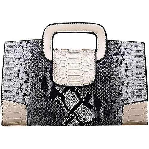 Sac à Main Vintage à Rabat pour Femme - Sacoche à Poignée Supérieure - Cuir Synthétique - Doré