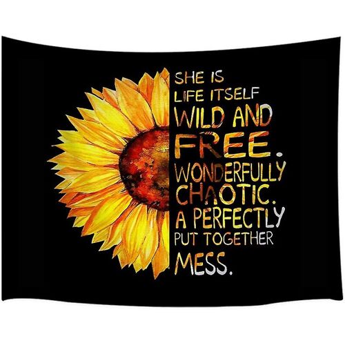 Tapisserie murale tournesol 60x40cm - Motif floral motivation - Décoration