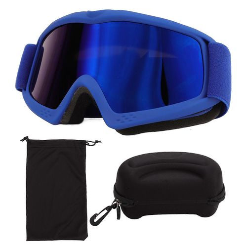 Lunettes Ski Enfants Hd - Uv Anti-Choc Réglables - Bleu Neige
