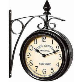 Horloge jardin fer forgé main 2025 - Grand Central NY - Double face