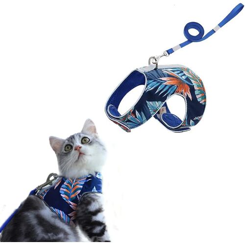 Harnais Et Laisse Pour Chat - Maille Souple - Taille Réglable - Anti-Fuite