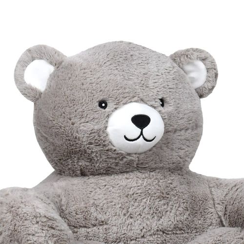 Pouf peluche ours enfant polyester gris 45 x 45