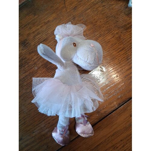 Doudou peluche Bukowski Rafaella hippopotame danseuse, 20cm. Tutu