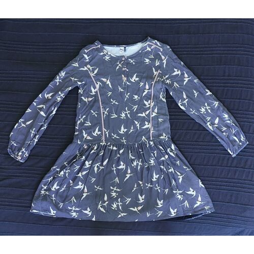 Robe Manches Longues Motif Oiseaux