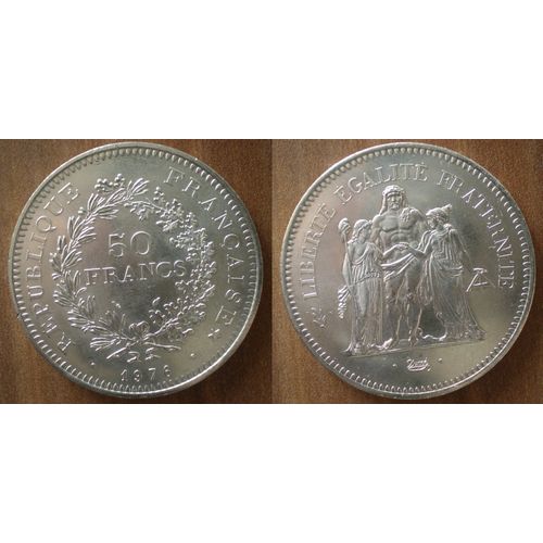 France 50 Francs 1976 Piece Hercules Argent Hercule
