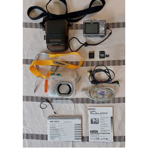 Canon PowerShot A710 IS 7.1 mpix et son caisson étanche WP-DC 6