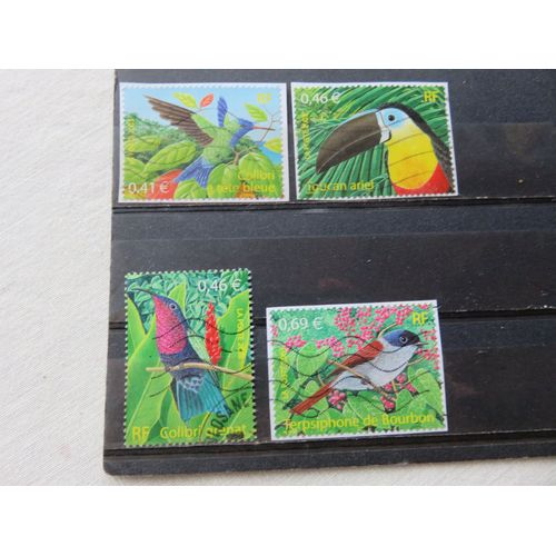 Lot De 4 Timbres Oblitérés - "Nature De France (Xviii) : Oiseaux D'Outre-Mer" - 2003