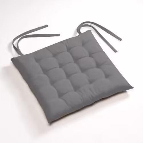 Galette De Chaise - Futon - 40 X 40 Cm - 100% Coton - Gris - Lot De 2