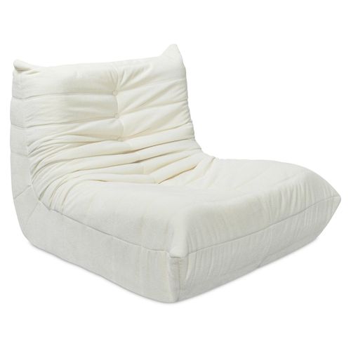 Chauffeuse En Tissu Chenille "Velasca" - 95 X 100 X 75 Cm - Crème