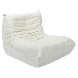 Chauffeuse en tissu chenille "Velasca" - 95 x 100 x 75 cm - Crème