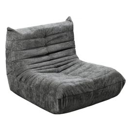 Chauffeuse en tissu texturé "Velasca" - 95 x 100 x 75 cm - Gris