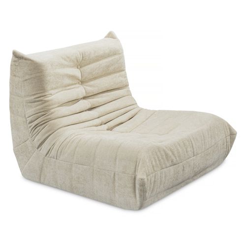 Chauffeuse en tissu texturé "Velasca" - 95 x 100 x 75 cm - Beige