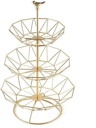 Présentoir à Gâteaux et Fruits en Métal - Corbeille Décorative Noire - Gain de Place