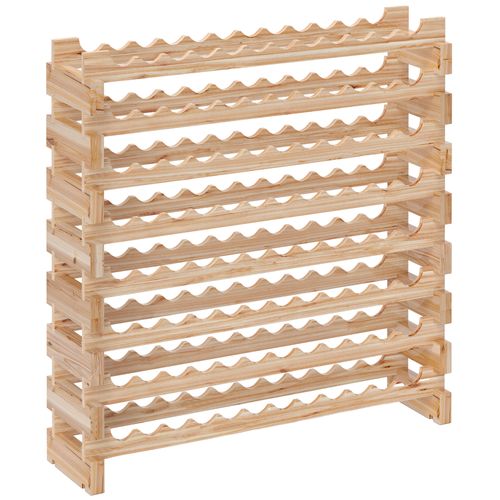 Étagère à bouteilles casier à vin range bouteilles horizontal 8 niveaux 96 bouteilles max. dim. 114L x 28l x 113H cm bois de pin massif