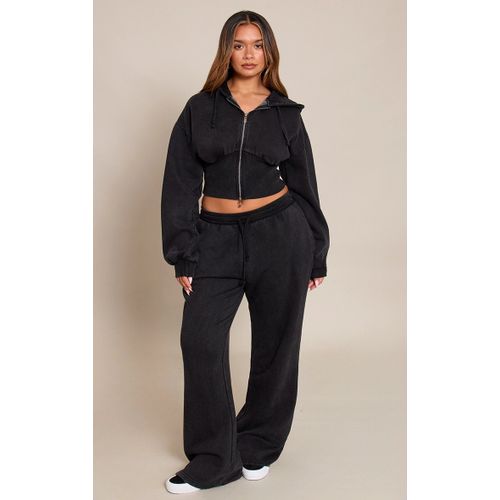 Femme Shape Jogging Droit Noir Délavé Noué Devant | Taille 38