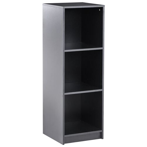 Bibliothèque 3 étagères ZEHNA 117 cm Noir