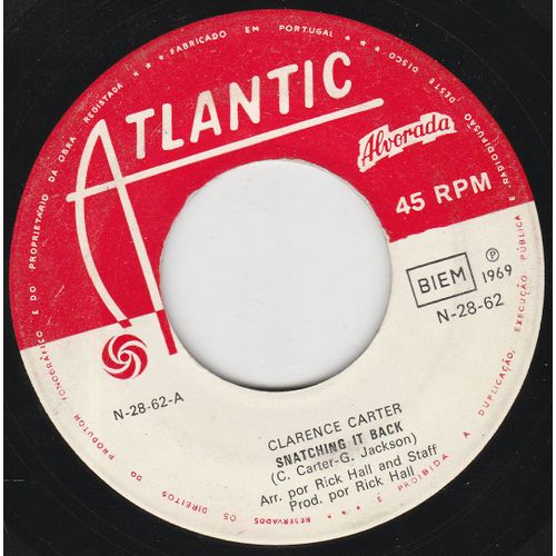Clarence Carter: Snatching It Back 45t 17cm Vinyl Portugal- 1969