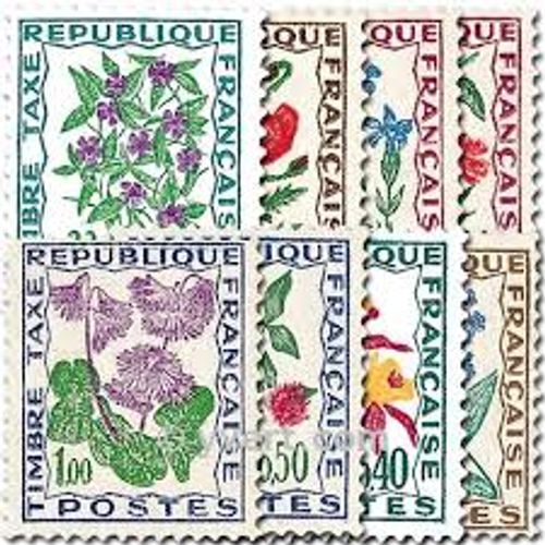 Fleurs Des Champs Série Complète Année 1964 Timbre Taxe N° 95 96 97 98 99 100 101 102 Yvert Et Tellier Luxe